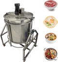 TECHTONGDA Automatic Food Mixer 63.4Gal Stainless Steel Hot Pot Base Stir Fry Machine Electric Natural Gas Heating Mixer Suitable for Soup, Porridge, Hot Pot 110V