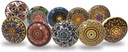 Cosynee 10 x Mix Vintage Look Flower Ceramic Knobs Door Handle Cabinet Drawer Cupboard Pull Mandala