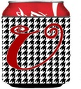 Caroline's Treasures CJ1035-UCC Letter U Initial Monogram - Houndstooth Black Can or Bottle Hugger Cooler Washable Drink Sleeve Collapsible Beverage Insulated Holder, Can Hugger, Multicolor