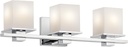 Kichler Tully 24" Vanity Light in Chrome, 3-Light Modern Bathroom Light with Satin Etched Cased Opal Glass, (24" W x 6.5" H), 45151CH