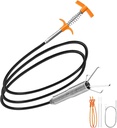 61 In Drain Snake Hair Drain Clog Remover Tool, Sink Drain Cleaner for Sewer Kitchen Bathroom Shower Tub Toilet Clogged Drains Opener Cleaning Tool, Flexible Grabber Claw Pick Up Reacher Tool