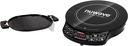 Nuwave Cast Iron Grill With Enameled Non-Stick Coating, Designed For The Precision Induction Cooktop Black 16.3" x 10.4" x 0.7" & Flex Precision Induction Cooktop, Portable, Large 6.5” Heating