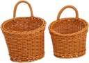 2pcs Wall Hanging Woven Storage Basket Decorative Organizer for Ginger Garlic and Onions Capacity Decorative Wall for Kitchen Storage and Decor
