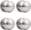 Probrico Dummy Door Knob Brushed Nickel Finish Interior Door Knobs 4 Pack, Colonial Ball Inactive Door Knob Hardware, One Side Door Knob for Closet