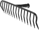 HARFINGTON Garden Rake Replacement Head 15 Tines Cast Iron Rake Head for Garden Preparation Leaf Debris Cleanup Soil Aeration Educational Tool, Black