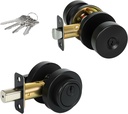 Matte Black Door Knob and Deadbolt Set,Single Cylinder Deadbolt Lock and Door Knob with Lock, Keyed Alike Door Locks for Front Door