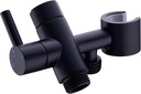 Brass Shower Arm Diverter with Handshower Mount Universal Shower Wand Holder Valve Bathroom 3-Way Universal Shower System Replacement for Handheld Shower and Fixed Shower Head,Matte Black