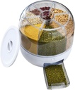 rotating rice dispenser, rotating grain dispenser, Premium Rice Container, Grain Dispenser, Versatile Dry Food Dispenser with 360° Rotating Food Dispenser Feature for Easy Access (Small)
