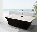 Fine Fixtures Sanctuary Freestanding Bathtub Black With Drain Included