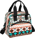Aztec Insulated Lunch Bag for Women Men Adult Kids Reusable Freezable Lunch Tote Bag Organizer Aztec Print Cooler Lunch Box with Adjustable Shoulder Strap for Outdoor Work School and Picnic