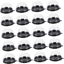 GLEAVI 100pcs Round Cupcake Boxes Handle for Wedding Birthday Party Moon Cake Cases Dessert Boxes