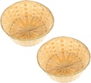 Unomor 2pcs Bamboo Woven Storage Basket Decorative Fruit and Bread Baskets for Kitchen and Home Organization for Sundries and Snack Storage