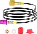 Soda Machine Co2 Adapter with 60inch Hose, Soda Maker Co2 Tanks Connector Filled from 5lb/10lb Co2 Tank Directly,Compatible with Duo/Terra/Art/E-Duo/E-Terra/Crystal 3.0/GAIA/AQUA FIZZ Pink Cylinder