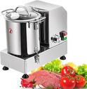 Professional Food Processor, Commercial Meat and Vegetable Blender,Stainless Steel Food Shredder, Electric Food Cutter for Fruit Vegetable Garlic(6L)