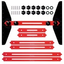 DIRECT FITS Stair Tread Template Tool and Measuring Jig for Riser, Shelf, Drywall, Wall Partitions, and Floor Angles, Adjustable Sliding Installer, Solid Steel Metal Gauge (Red)