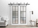 SARTODOORS Slab Barn Door Panel Frosted Glass Lite | Planum 2122 White Silk | Sturdy Finished Modern Doors | Pocket Closet Sliding