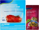 LSANDM (1) Oversized Marinade Bag with Expandable Bottom and (1) Microwave Steam Bags Medium Size for Quick Easy Meals in Minutes Home Kitchen Food Prep Clear Containers Cookware Holiday Gift Set