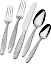 Gourmet Basics by Mikasa 5123292 Lunea Frost 20-Piece Stainless Steel Flaware Set, Service for 4