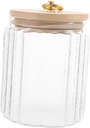 LIFKOME Elegant Glass Airtight Jar Multi-function Container for Coffee Beans Storage Canister Easy-access Wide Mouth and Sealing Lid