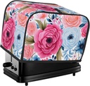 Pretty Moon Flower Pattern Toaster Cover 2 Slice Washable Bread Maker Cover Decorative Kitchen Small Appliance Covers Dust Protection Stain Resistant Bread Machine Protector with Top Handle