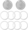 6 Pack Silicone Gaskets with 2 Filter Gasket, Silicone Sealing Rings for 9 Cup Stovetop Espresso Coffee Maker Replacement Parts