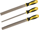 3-Piece 8" Wood Rasp File Set, Includes Flat/Half-Round/Round. For Woodworking & Sharping Wood