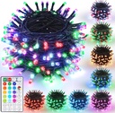iBaycon Color Changing Christmas Lights, 33FT 100 LED RGB Christmas String Lights Outdoor, Fairy Twinkle Tree Lights with Remote Timer Plug in for Xmas Room Indoor Party Holiday Decorations
