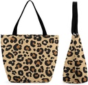 Leopard-pattern-brown Outdoor Tote Bag Kitchen Reusable Grocery Bags Shopping Bag for Mom's Gift