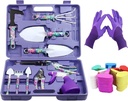 Purple Gardening Tool Set for Women, 13PCS Stainless Steel Purple Garden Tool Set with Trowel, Rake, Weeder, Pruner, Sprayer, Claw Digging Gloves, Garden Tools for Gardening Women