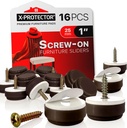 Chair Glides X-PROTECTOR – 16 PCS 1" Furniture Glides – Screw-On Chair Sliders – Premium Chair Leg Floor Protectors – Slide Furniture Effortlessly on All Floor Types with ​​Small Furniture Sliders!