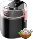INKLAB Ice Cream Maker, Ice Cream and Frozen Yogurt Machine, 1.5-Qt Double Insulated Freezer Bowl, LCD Screen and Timer, Quick Results Easy to Clean (Black & Pink, medium)