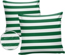 Outdoor Throw Pillow Cover Green White Geometric Striped Waterproof Cushion Covers 2 Pack Xmas Color Striped Pillow Cases Home Decoration for Patio Garden Couch Sofa 18x18In