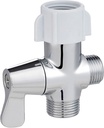 Hibbent Bidet T Adapter with Shut off Valve, Metal T Valve for Handheld Toilet Bidet Sprayer (7/8” x 7/8” x G1/2 or 3/8"), 3 Way Tee Connector Bidet Attachment for Toilet- Polished Chrome