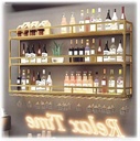 Wine Rack Wall-Mounted Hanging Wine Glass Holder Unit Floating Shelves Wine Bottle Storage Bar with Led,Bar Shelves for Home,Kitchen,Pantry,Wine Cellar,Gold,80x25x90cm