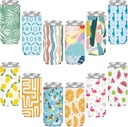 12 Pack Slim Can Cooler Sleeve Insulated Neoprene Can Sleeve 12 Oz Can Cooler for Drink Holders for Summer Party Favors