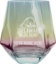 R and R Imports Delaware Blue Hens Customizable Stemless Diamond Wine Glass Engraved 10 oz Iridescent Officially Licensed Collegiate Product Single Unit