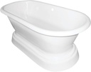 Kingston Brass VCTND663025 Aqua Eden Pedestal Tub, White