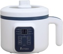 Smart Electric Hot Pot 1.6L, Multifunctional Mini Cooker with Overheat & Boil-Dry Protection, Portable Electric Noodle Pot for Rice, Soup, Eggs, and Oatmeal – Blue & White, by TINYPANDA