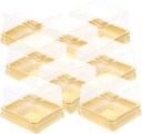 Garneck 50pcs Individual Cupcake Container Mini Plastic Gold Cake Containers Clear Desserts Box Small Cake Boxes for Birthday Engagement Wedding Party Desserts Cupcake Decoration