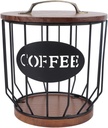 Rustic Coffee Filter Holder with Lid, Coffee Filter Storage Container, Coffee Pod Holder for Counter Coffee Bar Accessories Decor,Coffee Filter Holder Storage (0291-C)
