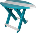 Amish-Made Surfboard Shaped Aruba Blue Poly Folding Side Table