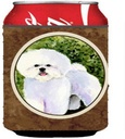 Caroline's Treasures SS8712CC Bichon Frise Can or Bottle Hugger Cooler Washable Drink Sleeve Collapsible Beverage Insulated Holder, Can Hugger, Multicolor