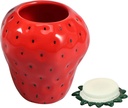 Ceramic Tea Containers, Strawberry Shaped Jar with Lid, Ceramic Strawberry Cookie Jar, Cute Vintage Decor Candy Can Store Containers for Tea Coffee Spices Nuts Sugar Sugar (Red)