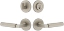 Viaggio CLOCON-STH_Combo_234_LH Circolo Left Handed Solid Brass Single Cylinder Keyed Entry Door Lever Set and Deadbolt Combo Pack - 2-3/4" Backset - Satin Nickel