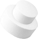 Generic 2pcs Foams Cake Dummies Foam Circles Cake Carrier with Lid Candy Cake Making Topper Cake Decorating Balls Round Turntable Cake Foam Cake Molds Cake Display Stand Cake Stand White