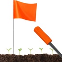 50Pack Orange Marking Flags, JIZHGRAD 15x4x5 Inch Marker Flags Use for Yard & Lawn, Boundary & Dog Training, Survey & Landscape, Sprinkler & Surveyor, Garden & Construction, High Visibility, Sturdy, Versatile, UV & Weather Resistant