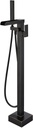 Freestanding Bathtub Faucet Tub Filler Waterfall Single Handle Oil Rubbed Bronze Floor Mounted Faucets with Handheld Shower