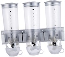 Dry Food Dispenser Triple Canister Grain Oatmeal Container Sealing Save Space Cereal Dispenser Candy Dispenser for Household