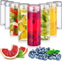 Uiifan 8 Pcs Wide Mouth Glass Water Bottle with Lids 16 oz Reusable Juice Bottles Leakproof Glass Containers for Liquids Portable Drinking Jars for Smoothies Cold Brew Juices Storage