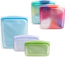 Stasher Premium Silicone Reusable Food Storage Bags, 5-Pack, Tie Dye Multi, Multi-Use Food Storage Bags, Lunch Bag, Travel Containers, BPA Free, Leak-free, Dishwasher-Safe, Eco-friendly